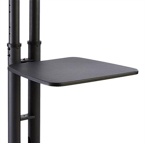 TV Stand with 2 Mounts for Monitors 32 to 65", Shelf, Wheels, Adjustable - Black - Image 7