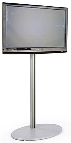 TV Stand with Oval Base, Fits Monitors 42” to 60”, Stationary Bracket – Silver - Image 2