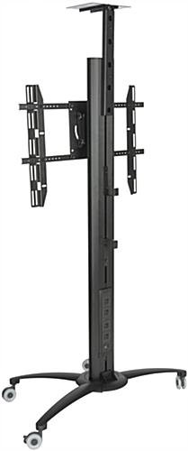 TV Stand with Portable Case, Fits Monitors 30 - 84-In, Wheels & Camera Mount – Black - Image 4