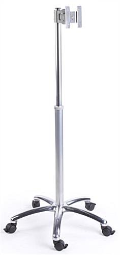 TV Stand with Wheels Fits Monitors 15 to 27-Inch, Height-Adjustable - Silver