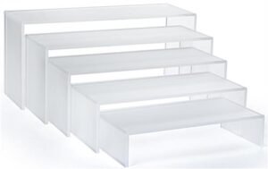 U-Shaped Acrylic Risers, Set of 5 Different Sizes - Frosted
