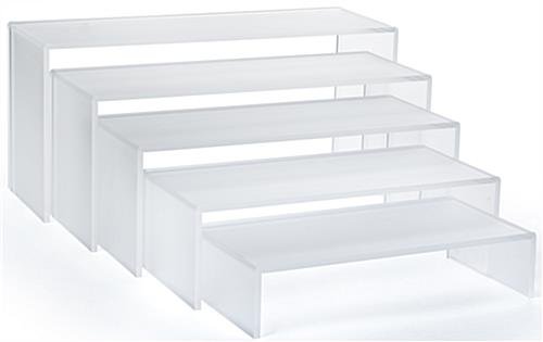 U-Shaped Acrylic Risers, Set of 5 Different Sizes - Frosted