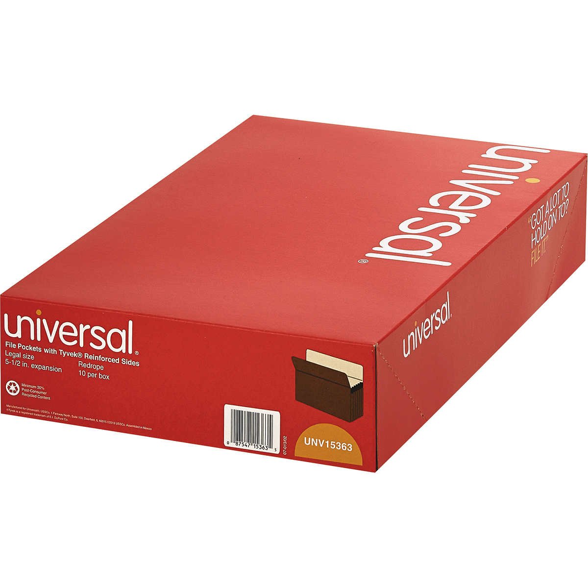 Universal File Pocket, Straight Cut Tab, 5-1/4" Expansion, Legal, Redrope, 10 ct - Image 2