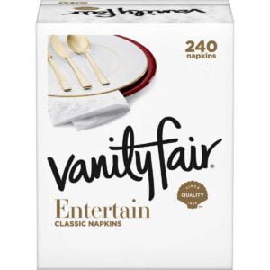 Vanity Fair 3-Ply Entertain Classic Napkins, White, 240 ct