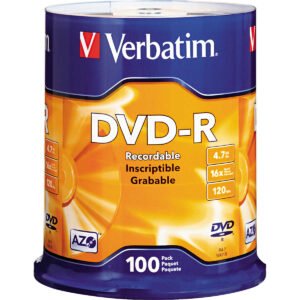 Verbatim 16x DVD-R Disc, 4.7GB / 120 Minute Capacity, 100 ct
