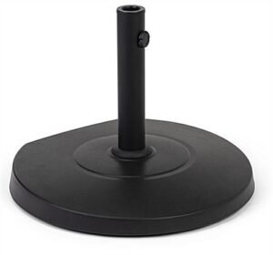 Weighted Patio Umbrella Base for 1.2/1.5" Dia. Poles, Concrete Filled, Wheels - Black
