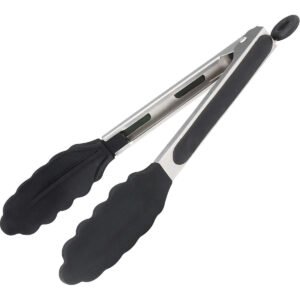 Winco 9" Non-Slip Locking Tongs, Stainless Steel, 4 ct