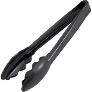 Winco 9" Utility Tongs, Black, 6 ct