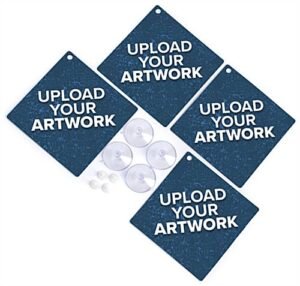 Window Signs w/ Custom Printing, Set of Four, 6" x 6", Suction Cups - Full Color