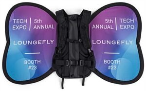 Wing-Shaped Backpack Banner, Double-Sided, Custom Printed Graphics - Black
