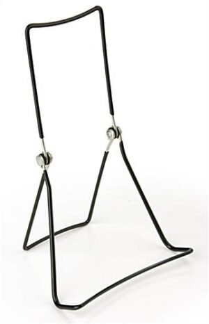 Wire Easel for Tabletop with 1.5-inch lip, Wide Base, 5-5/8 x 8-3/4 - Black