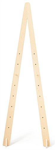 Wood Easel for Floor with Bi-Fold Design, Adjustable Pegs with 8 Tiers - Natural - Image 3