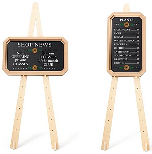 Wood Easel for Floor with Bi-Fold Design, Adjustable Pegs with 8 Tiers - Natural - Image 6