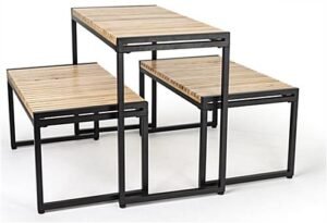 Wood Nesting Display Tables, Rectangular, Set of 3 – Natural Finish