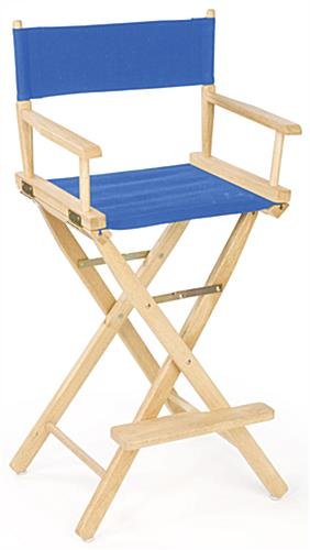 Wooden Director's Chair, Folding, 29" High Canvas Seat - Blue