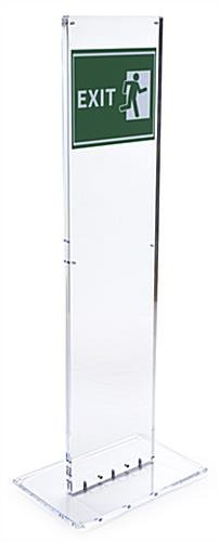 Workshop Series 10.5 x 9 Acrylic Sign Stand w/ 3 Pack Exit Inserts, 2-Sided - Clear