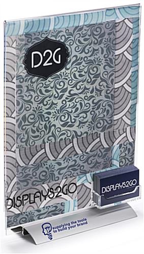 Workshop Series 11 x 14 Sign Display w/ Business Card Pocket, Custom Logo - Clear