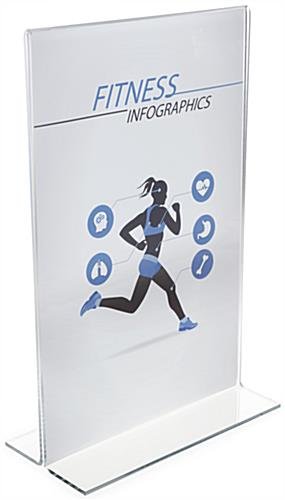 Workshop Series 11 x 17 Acrylic Sign Holder, Bottom Insert, T-style - Clear