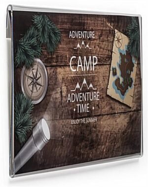 Workshop Series 14 x 8.5 Acrylic Sign Holder for Wall Mount, Side Insert - Clear