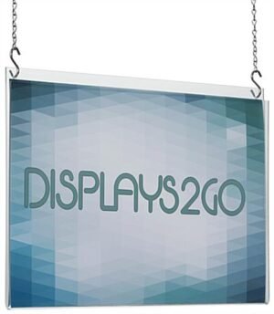 Workshop Series 17 x 11 Hanging Sign Frame with (2) 10-foot Chains - Clear Acrylic