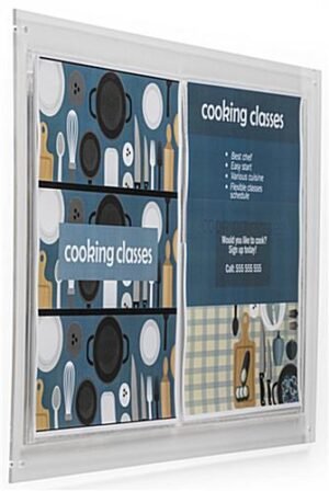 Workshop Series (2) 8.5 x 11 Acrylic Sign Holder for Wall Mount, Top Insert - Clear