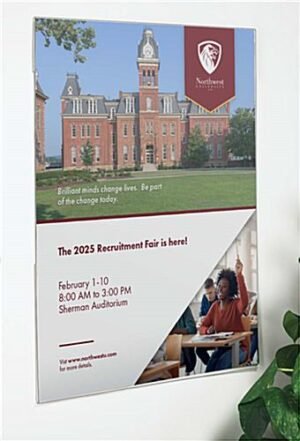 Workshop Series 22 x 28 Acrylic Wall Poster Frame, Side Insert, with Bracket - Clear