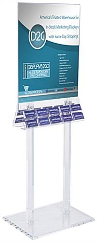 Workshop Series 22 x 28 Poster Stand with 20-Pocket Business Card Holders - Clear