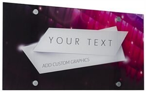 Workshop Series 23” x 12” Acrylic Sign, Custom UV Print, 4 Standoffs - Clear