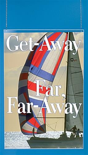 Workshop Series 24 x 36 Hanging Sign Frame with (2) 10' Chains - Clear Acrylic