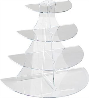 Workshop Series 4-Tier 1/2 Round Riser, Acrylic, 16.75” Tall, 18.5” Wide - Clear