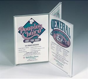 Workshop Series 4 x 6 Acrylic Sign Holder for Tabletops, 6-Sided, Top Insert - Clear