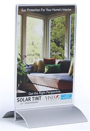 Workshop Series 4 x 6 Acrylic Sign Holder with Aluminum Base, Bottom Insert - Clear