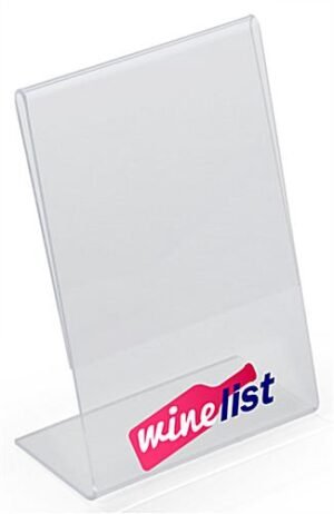 Workshop Series 4 x 6 Acrylic Sign Holder with Slanted Back, Custom Printed - Clear