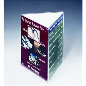 Workshop Series 4 x 9 Acrylic Sign Holder, 3 Sided with Open Center - Clear