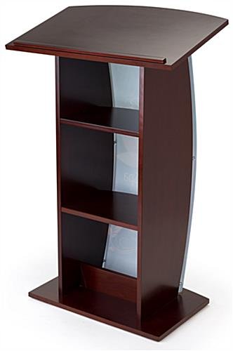 Workshop Series 43.5" Floor Podium, Custom Printed Opaque Acrylic Panel - Mahogany - Image 3
