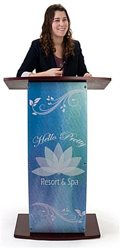 Workshop Series 43.5" Floor Podium, Custom Printed Opaque Acrylic Panel - Mahogany - Image 6
