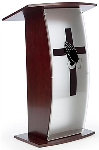 Workshop Series 43.5" Floor Podium, Custom Printed Opaque Acrylic Panel - Mahogany - Image 7