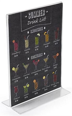 Workshop Series 5 x 7 Acrylic Sign Holder, Bottom Insert, T-style - Clear