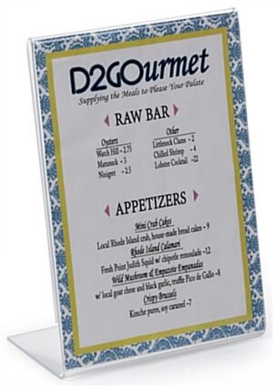 Workshop Series 5 x 7 Acrylic Sign Holder with Slant Back Design - Clear