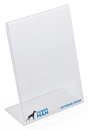 Workshop Series 5 x 7 Acrylic Sign Holder with Slanted Design, Custom Printed - Clear