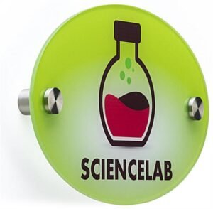 Workshop Series 5 x 8 Acrylic Wall Sign, 2 Standoffs, Custom UV Printing - Clear