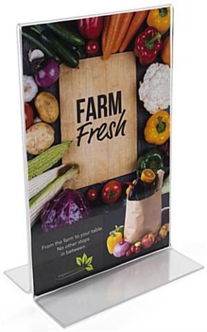 Workshop Series 5.5 x 8.5 Acrylic Sign Holder, Bottom Insert, T-style - Clear