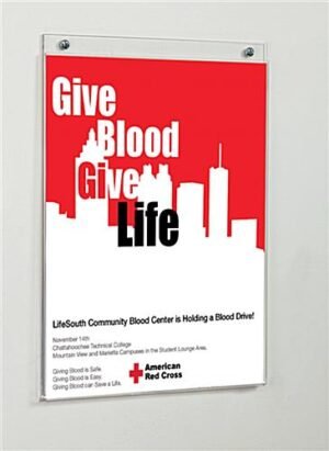 Workshop Series 5.5 x 8.5 Acrylic Sign Holder for Wall Mount, Top Insert - Clear