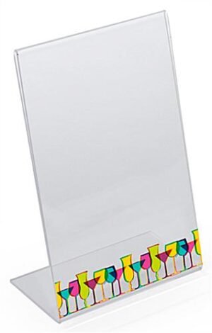 Workshop Series 5.5 x 8.5 Acrylic Sign Holder with Slant Back, Custom Printed - Clear