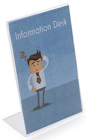 Workshop Series 5.5 x 8.5 Acrylic Sign Holder with Slant Back Design - Clear