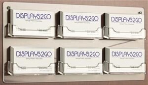 Workshop Series 6-Pocket Acrylic Business Card Holder for Wall, Open Pockets - Clear