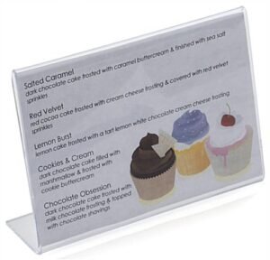 Workshop Series 6 x 4 Acrylic Sign Holder with Slant Back Design, Horizontal - Clear