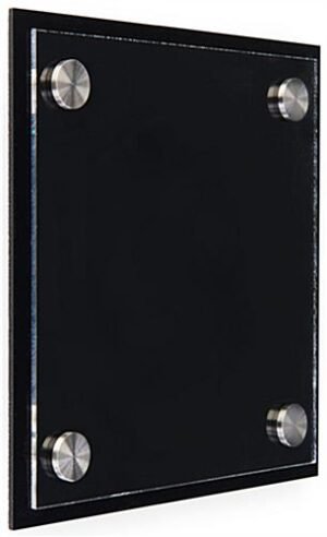 Workshop Series 6 x 6 Door Sign w/ Acrylic Plates, Standoffs & Film Sheets - Black