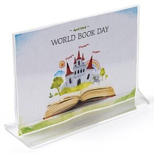 Workshop Series 7 x 5 Acrylic Sign Holder for Tabletops, Top Insert, T-style - Clear