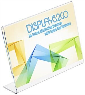 Workshop Series 7 x 5 Acrylic Sign Holder with Slant Back Design, Horizontal - Clear